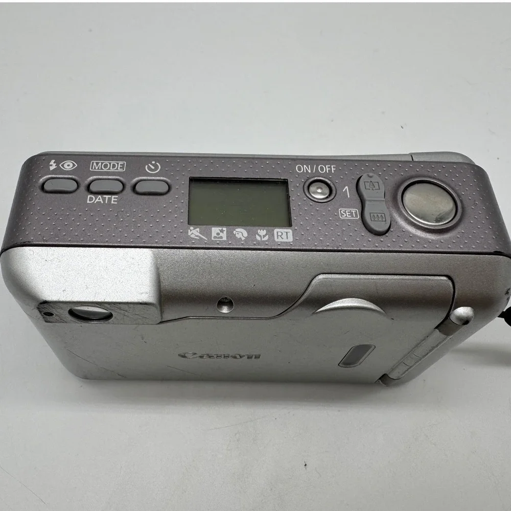 Canon Sure Shot 115u Date 35mm Film Camera Silver 38-115mm Zoom for Parts Repair